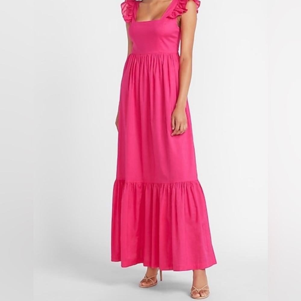 Ruffle sleeve maxi dress